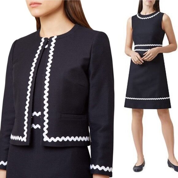 Hobbs London Melonie Ric Rac Trim Blazer Jacket - Picture 3 of 7